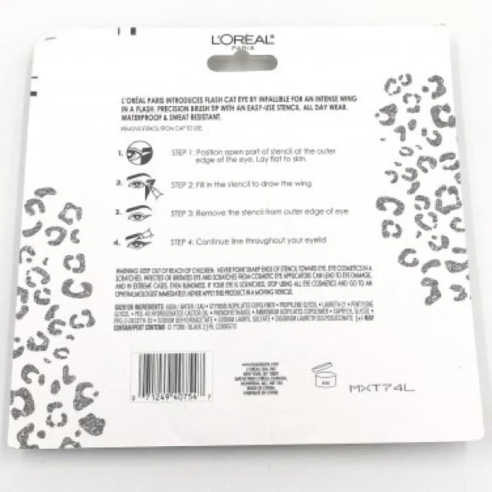 Loreal Flash Cat Eye Liquid Eyeliner with Stencil & Cat Ears Headband Two Kits